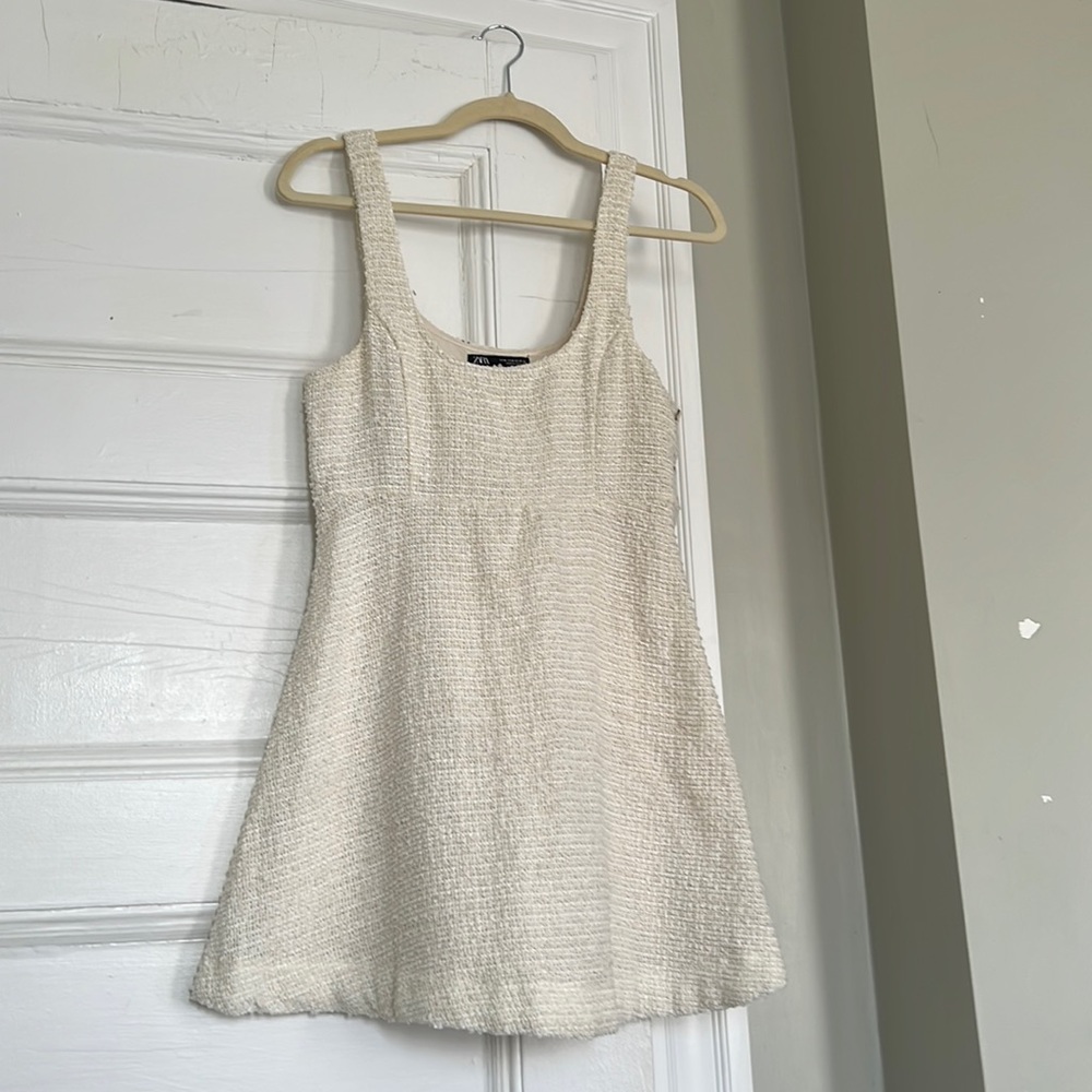 Zara Tweed Cream Dress